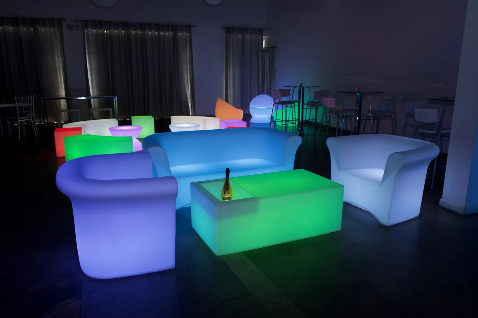 Club VIP Section — LED glow furniture setup by Glow Lounge Rentals
