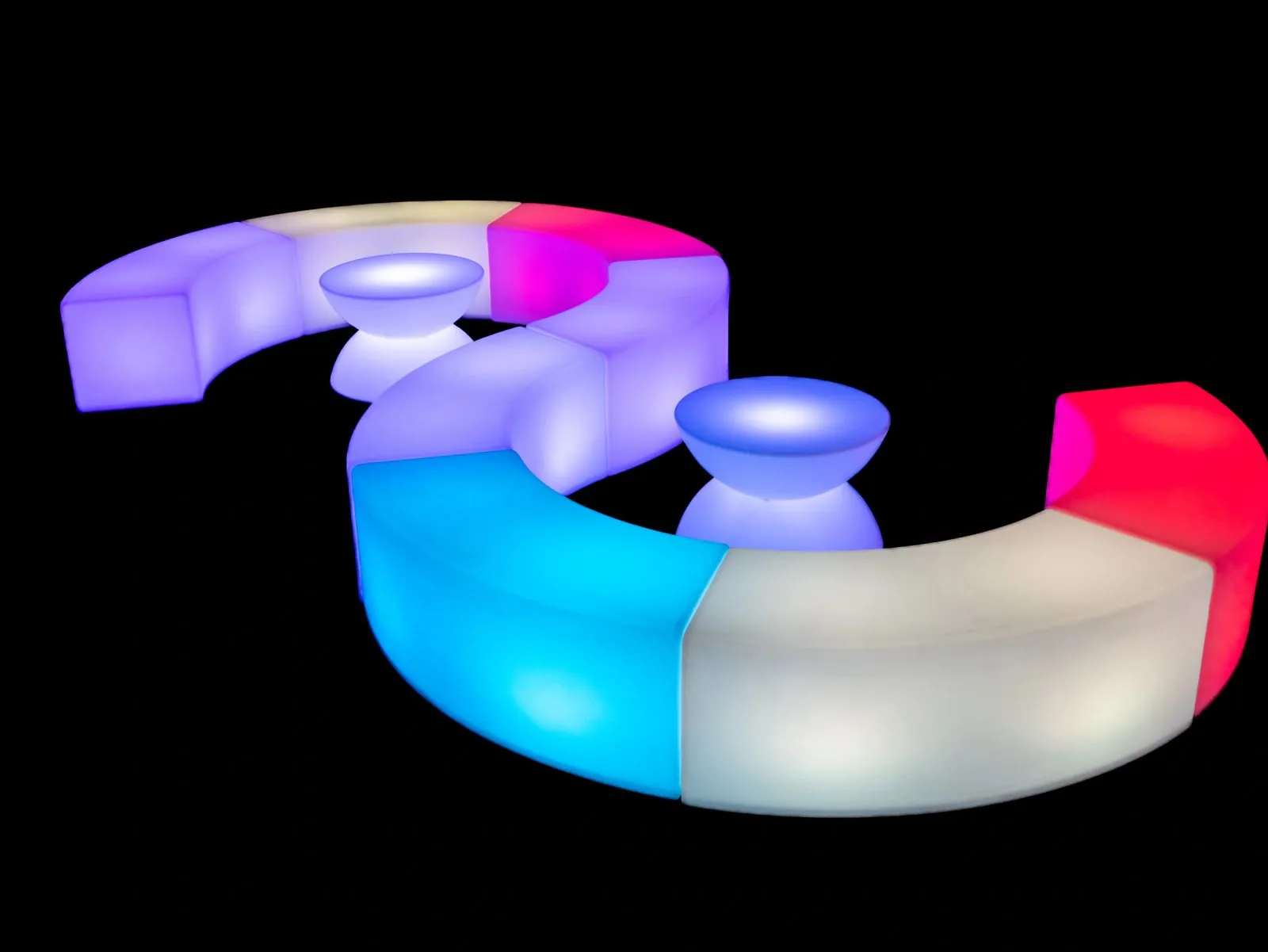 Infinity Glow — LED glow furniture setup by Glow Lounge Rentals