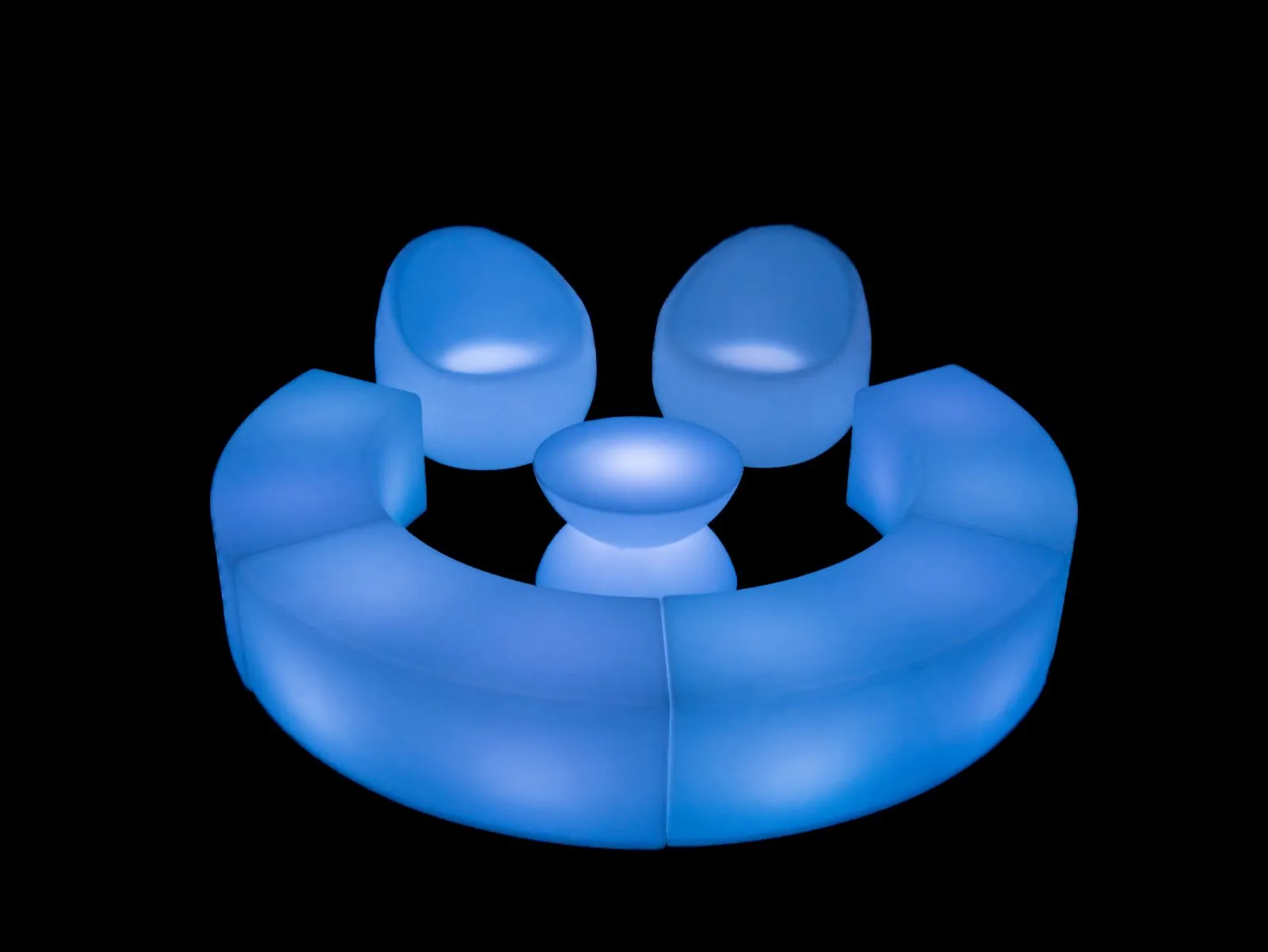 Curvy Pod Glow — LED glow furniture setup by Glow Lounge Rentals